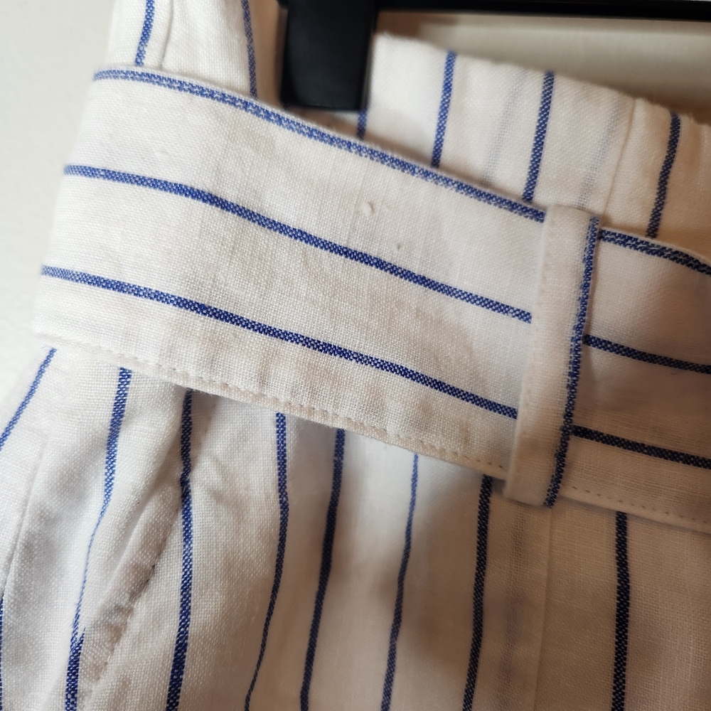 NWT LAUREN RALPH LAUREN White Belted Cropped Straight Leg Pants Size 2 - Picture 5 of 11